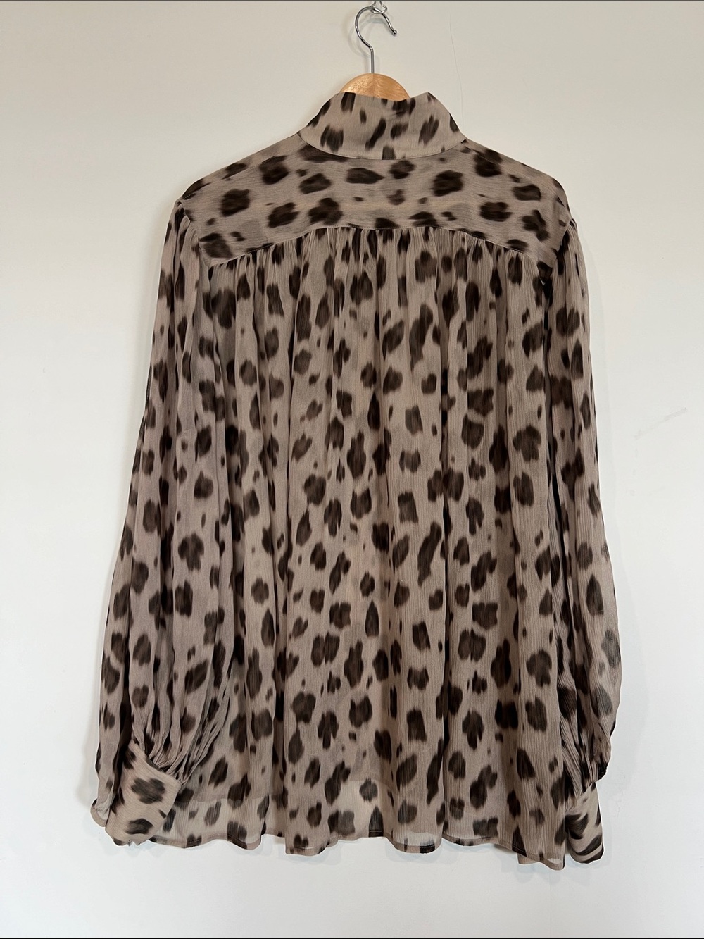 Anine Bing Kacey Silk Leopard Print Blouse Size Medium - Picture 12 of 16